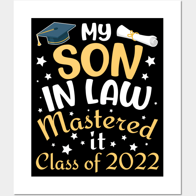 My Son In Law Mastered It Class Of 2022 Senior Daddy Mommy Wall Art by Cowan79